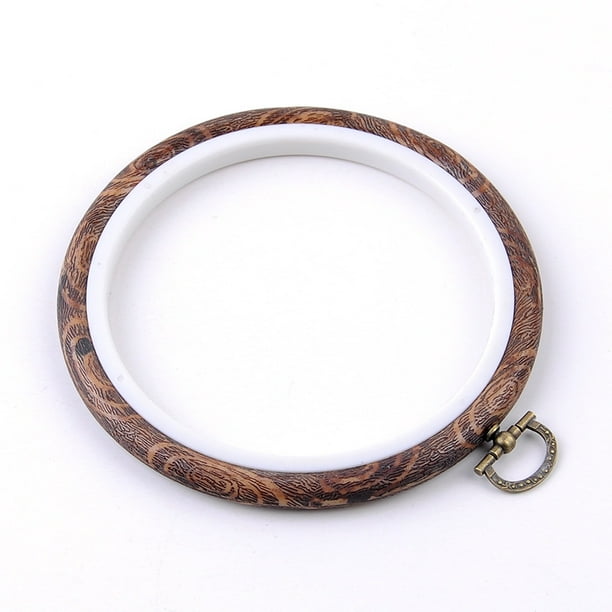Small Plastic Embroidery Hoop Cross Stitch Hoop with Wooden Effect